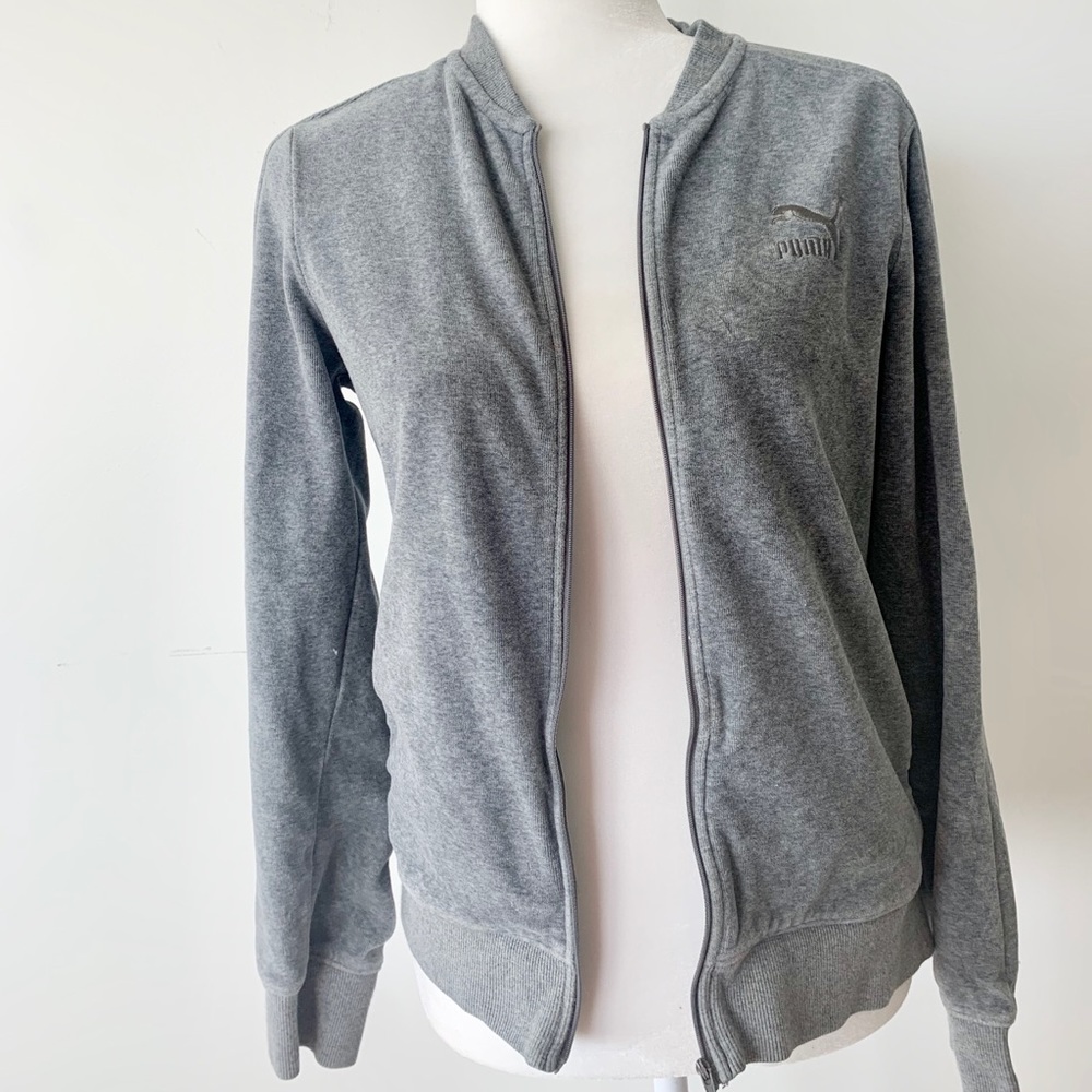 Grey Puma Velour Jacket